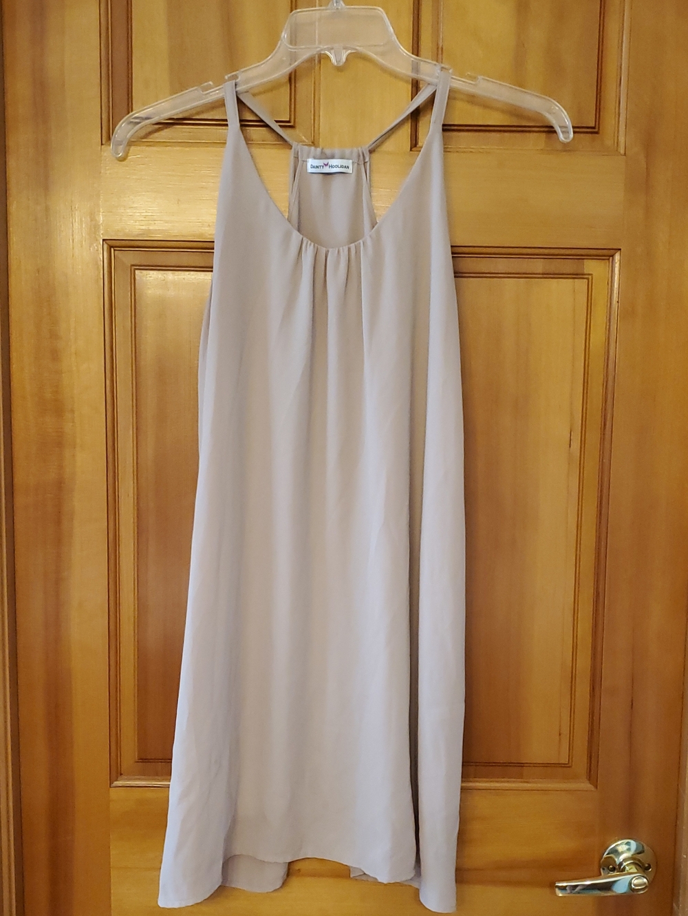 Dainty Hooligan Beige Slip Dress with Thin Straps Size Medium - Picture 3 of 7